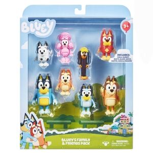 Bluey Family and Friends Figure 8-pack, 2.5-3 inch Action Figures